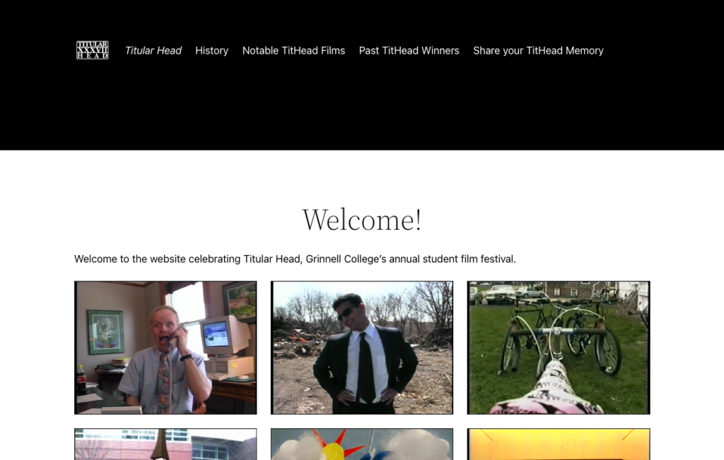 Screenshot of Virtual Titular Head project homepage